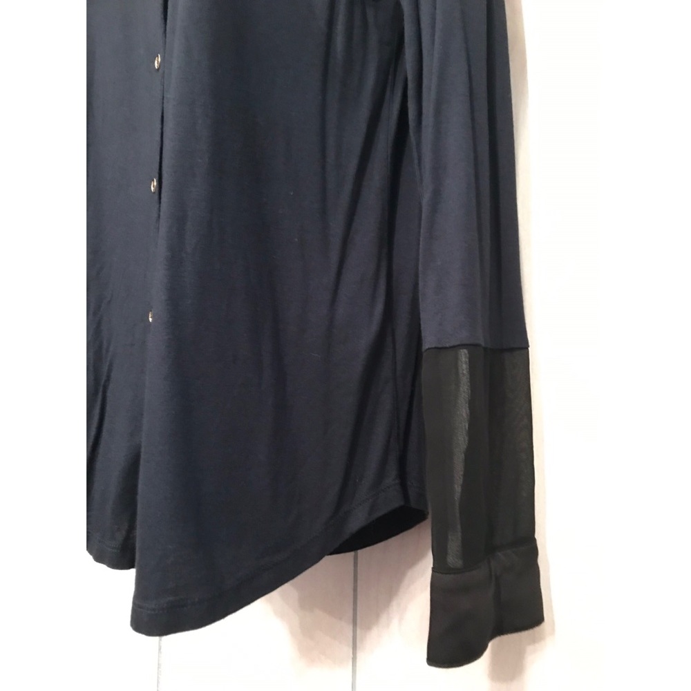 Navy Button Down Blouse - image 3